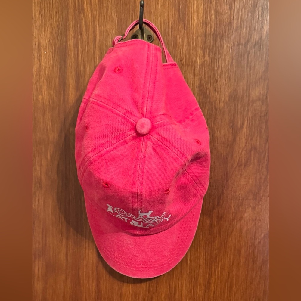 New Without Tags, Crazy Cat Lady Hat, Color Is Watermelon With White Lettering - Picture 3 of 6